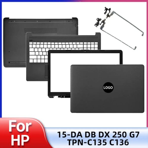 Fälle neu für HP 15da 15db 15dx 250 255 G7 TPNC135 TPNC136 Laptop LCD -Rückdeckabdeckungsscharniere Palmrest Bottom Case Schwarz