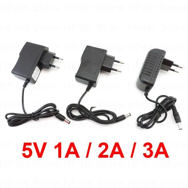 AC 110V 240v a DC 5V 3A 5V2A 5V1A 5.5x2,5 mm Caricatore adattatore di alimentatore 1000MA 2000MA 3000MA Convertitore per la luce a strisce B4