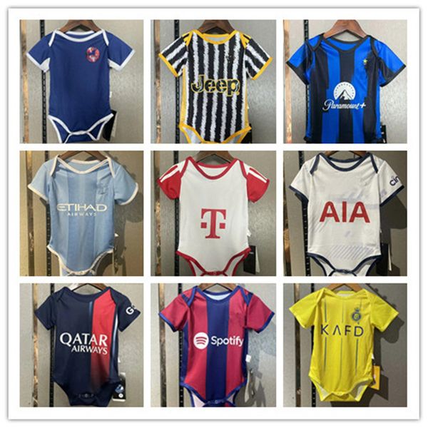 2024 Club Baby Wear Pedri Ronaldo Haaland Mbappe pode ser personalizado, adequado para bebês de 3 meses a 18 meses