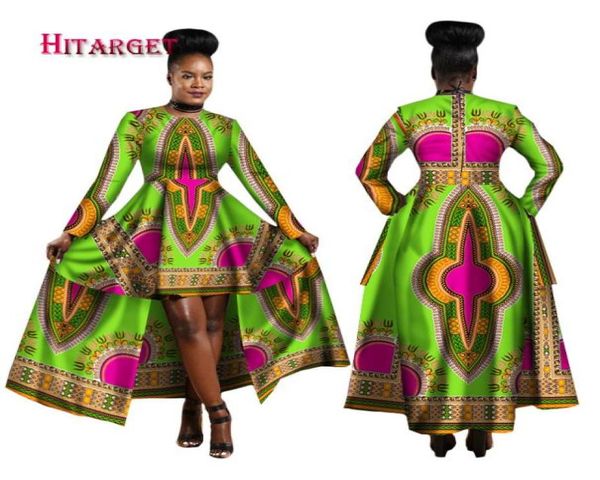 Abiti africani per donne Dashiki Cotton cera Stampa BATIK Abito lungo sexy per abbigliamento tradizionale femminile WY12684848421