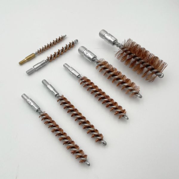 Midug 5 PCs Brinquela de bronze 12Ga .17Cal .22cal 9mm Bore Limping Brush para pistola Rifle Cleaning Kit Thread 5-40 8-32 5/16-27