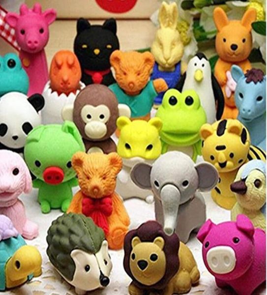 A borracha de lápis Apreciação removível Erasers de animais para festas favores de festa diversão infantil Buzzle Toys3062967