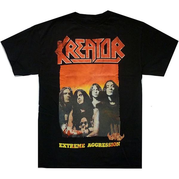 Camisa de agressão extrema KRATOR SXL TSHIRT THRASH METAL Band Tshirt Big Tall Tee Men Brand Tshirt Summer Top Tees 240409