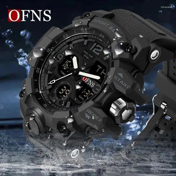 Начатые часы Ofns Top Style Sports Men's Mens Watches военные кварцевые часы Водонепроницаемые светодиоды цифровые электронные наручные часы для мужских часов.