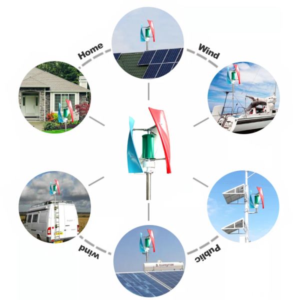 2000W vertikale Achse Windturbine 48 V Alternative Energiegenerator 220V Wechselstromausgang Haushalt komplettes Kit mit Controller -Wechselrichter