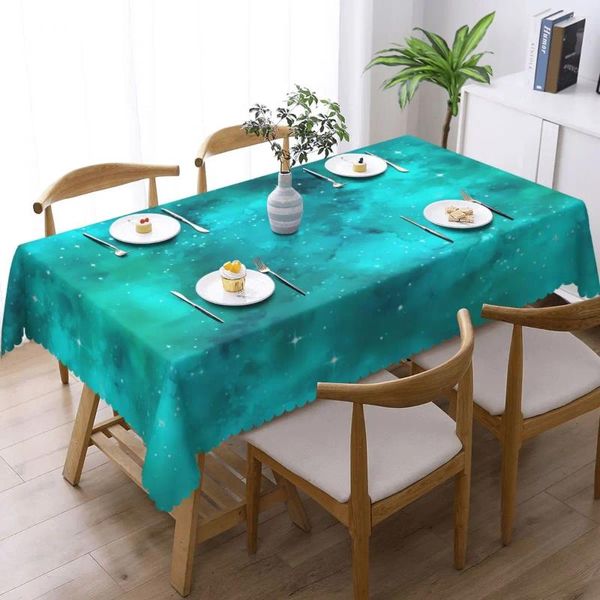 Tale da mesa pintada com toalha de mesa de galáxia Estrelas Impressão Protetor Retangular Kawaii Eventos de Natal Capa gráfica de festa de natal