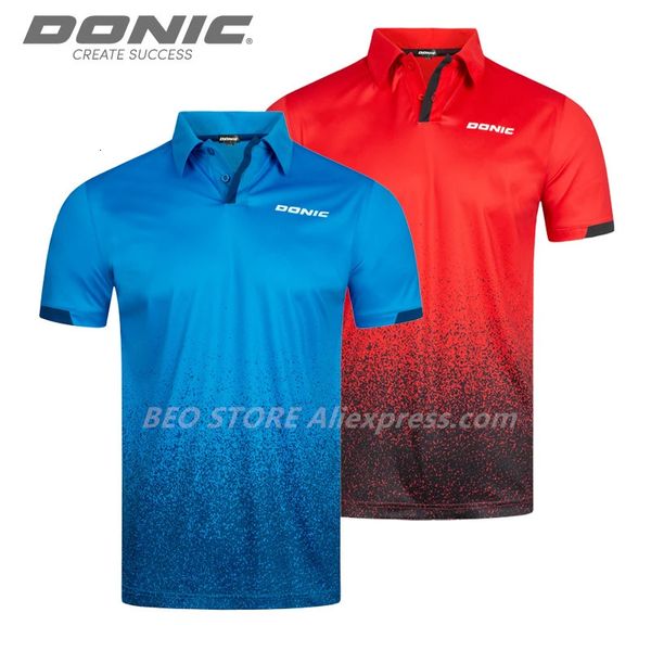 Donic masa tenis formaları eğitim t-shorts stil emme ter konforu en kaliteli ping pong gömlek kumaş spor giyim 240403