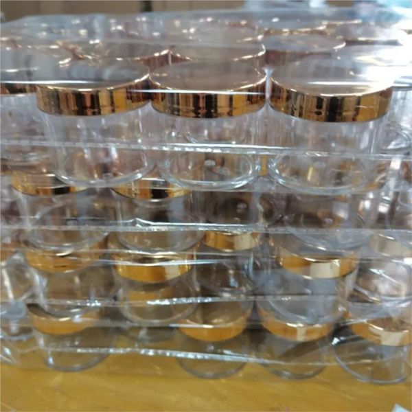 Garrafas 20/50/100pcs tampa de ouro Clear vazio garrafas recarregáveis 10/30/60 ml Contêineres de viagem