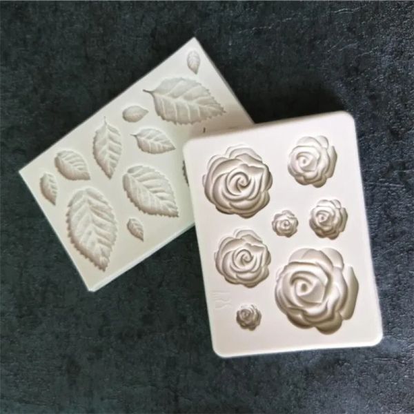 1 pcs Sugarcraft Flowers Rose Foglie Silicone Stampo Fondante Capone Forta di cioccolato Spapicucina Mucca per la decorazione della torta nuziale