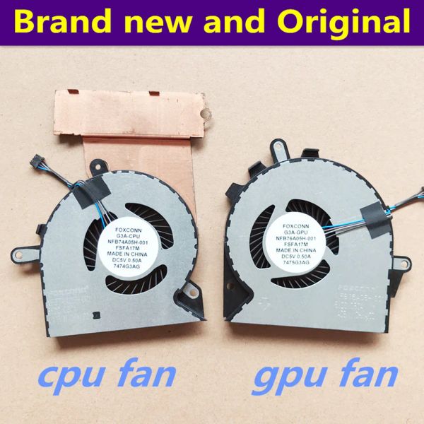 Pads Novo ventilador de refrigeração de GPU de laptop original para HP Omen 15CE TPNQ194 CPU Cooler Fan Notebook Acessorie de substituição de computador