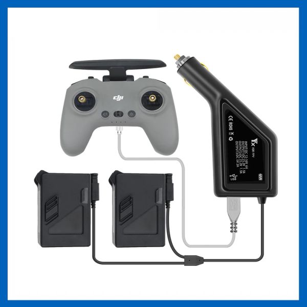 Accessori 3in1 Caricatore per auto per DJI FPV Combo Drone Batteria Remote Controller Caricatore portatile Traveling Fast Outdoor Caricamento Accessori