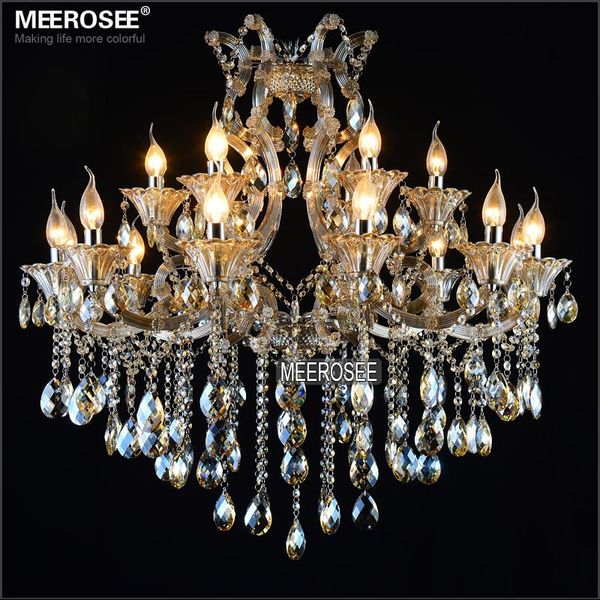 Maria Theresa Crystal Chandelier Light Cognac Led Luxury Pinging Luster Luster 18 Iluminação caseira leve para Lobby Stair Hallway Project Suspensão de luminária MD2225