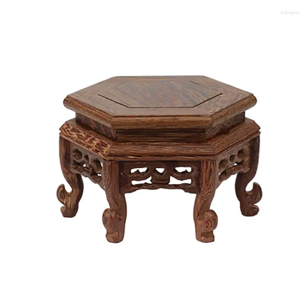 Piastre decorative tavolo da tè squisito teiera tazza di base decorazione vaso in legno solido statue bonsai in pietra display piedistallo vassoio in legno
