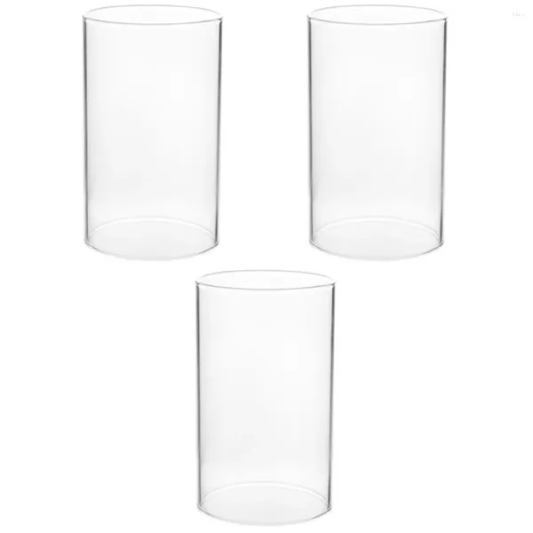 Candele da 3 pacchi barattoli di plastica trasparente copri il lampadario vetro alto protettori antivento borosilicati