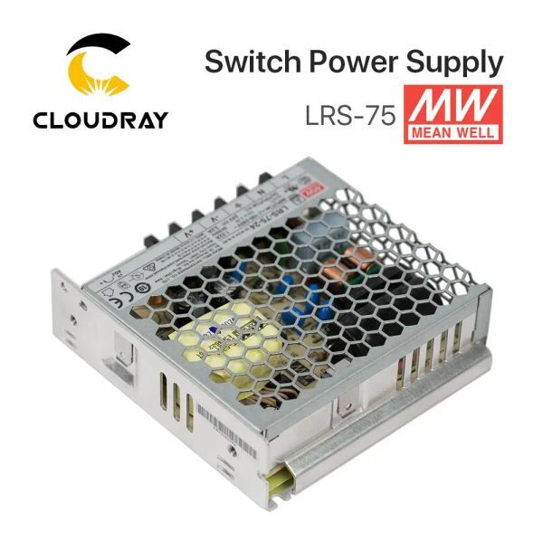 MENINWWELL LRS-75 SOUDA DE PODERAÇÃO DE COMPUTO 12V 6A / 24V 3.2A 75W Original MW Taiwan Brand for Laser Controller