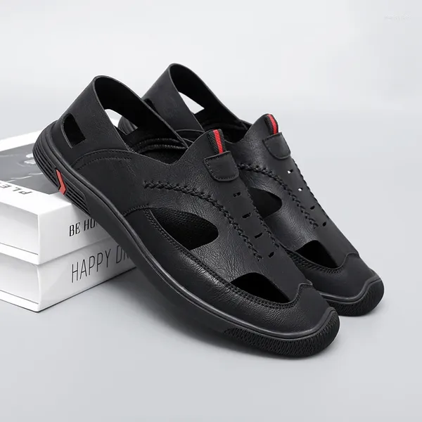 Sandalen Outdoor Herren Sommerschuhe laufen herum nach Hause Große Arbeitschuhe Mann 2024 Rutschlauch Luxus Sandalenlätzchen