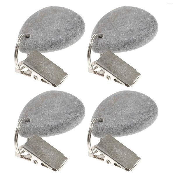 Masa bezi 4pcs Ağırlıklar Piknik Tabloları için Metal Klipli Taş Askılar Tablo Decloth Charm Kolye Katlar