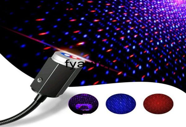 3 Farben USB Entertainment Car Light Projector Laser LED Light Star Atmosphäre 7 Beleuchtungseffekt Dekor Schlafzimmer Autoprodukte9154969