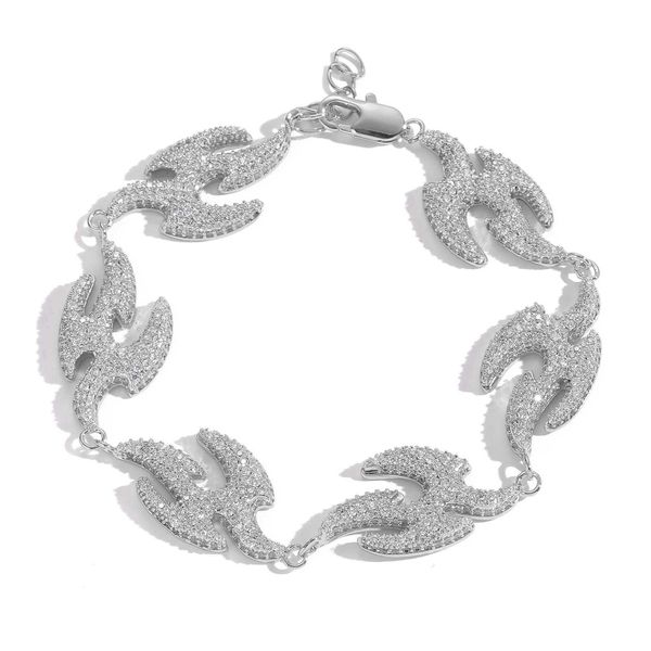 Gioielli hip hop nuovo braccialetto rapido per uomini e donne con diamanti micro diamanti geometrici Bracciale di rondine irregolare S925