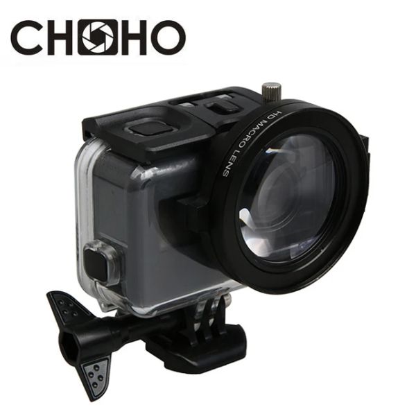 Kamerasfilter Nahaufnahme +16 Makro + Objektivschutzkappe + 52 mm Adapterringfiltors für GoPro Hero 5 6 7 Schwarze wasserdichte Hülle Accessorie