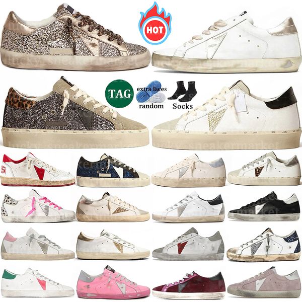 Designer Golden Luxury Casual Sneakers Mens Mulheres Plataforma Itália Marca Dirty Old Men Vintage Momes Sapatos Esportivos ao ar livre Treinadores de Sapatos Jogging 35-45