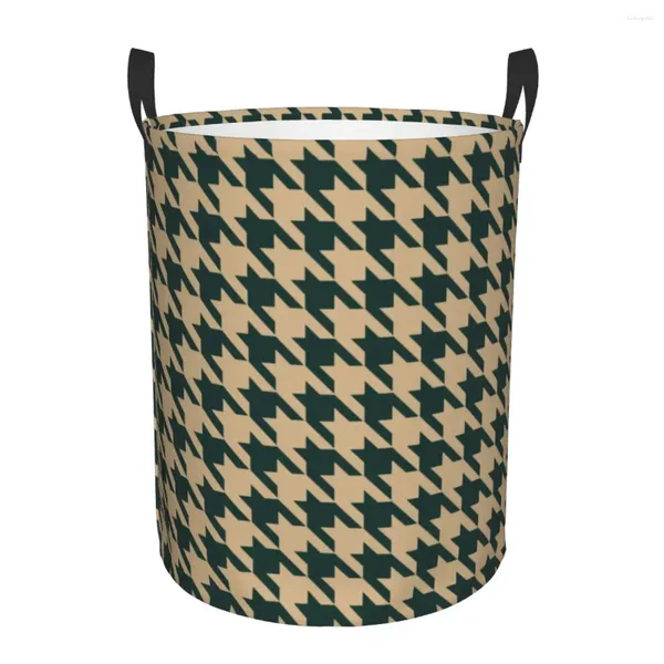 Bolsas de lavanderia ciano profundo e bronzeado cesto de cesto de cesto de cesto de cesto de cachorro retrô de roupas de brinquedo Retro Rousper para crianças Nursery