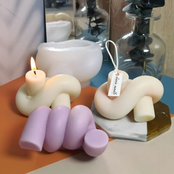 Geometrische Knoten Seilkugel Silikonkerzen Form für Seife Schimmel DIY Handgemachte Seifenmodell Gipsform Mode Candle Making Kit Kit