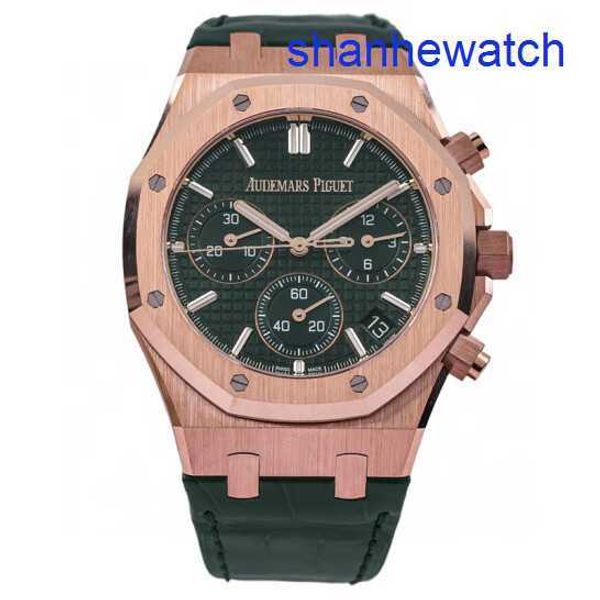 AP Athleisure Запястья Watch Royal Oak Series 26240OR Зеленая диаметр поверхности 41 мм 18K Материал розового золота.