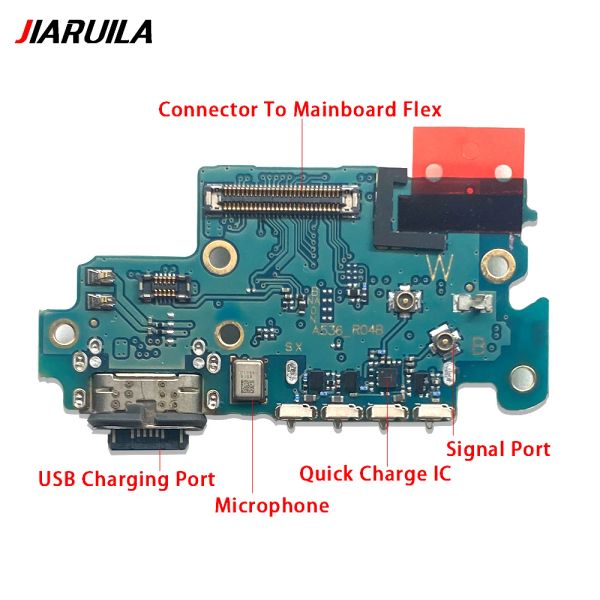 Для Samsung A13 A23 A33 A53 A52 A72 A14 A24 A34 A54 4G 5G USB -зарядного порта разъема зарядного дока зарядного устройства с помощью Micro Flex Cable