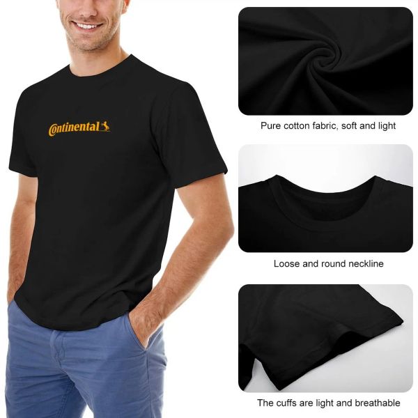 Best-seller !T-shirt de camisetas de camisetas de logotipo Continental T-shirt para um garoto de camisetas pesadas para homens