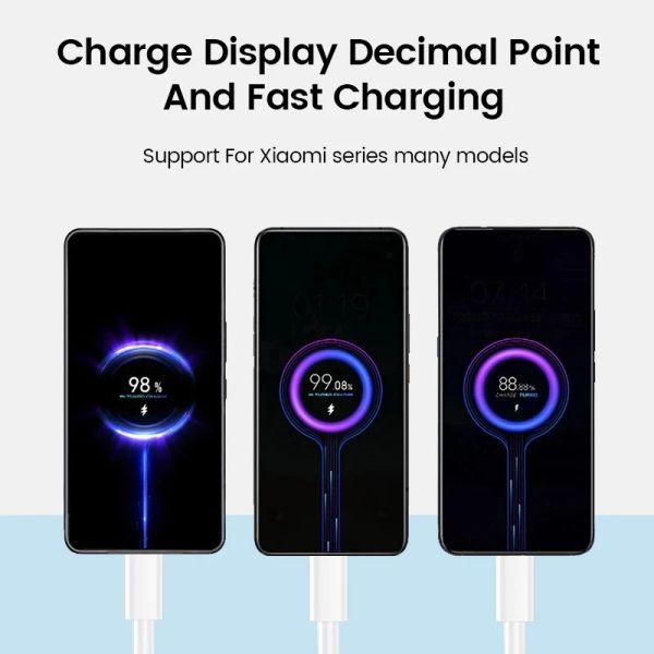 67W Original Fast USB Charger para Xiaomi 14 13 12 11 11 Ultra Redmi K70 K60 Nota 13 12t 9 Pro Turbo Charge 6A Tipo C Cabo de carregamento