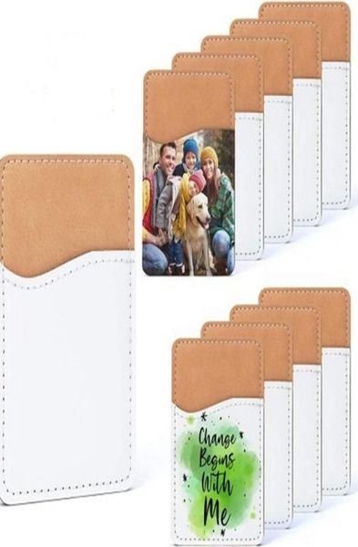 Sublimation Blanks Telefon Brieftasche PU Lederkarte Halter für Smartphone Stick auf iPhone Android DIY Blank4515086