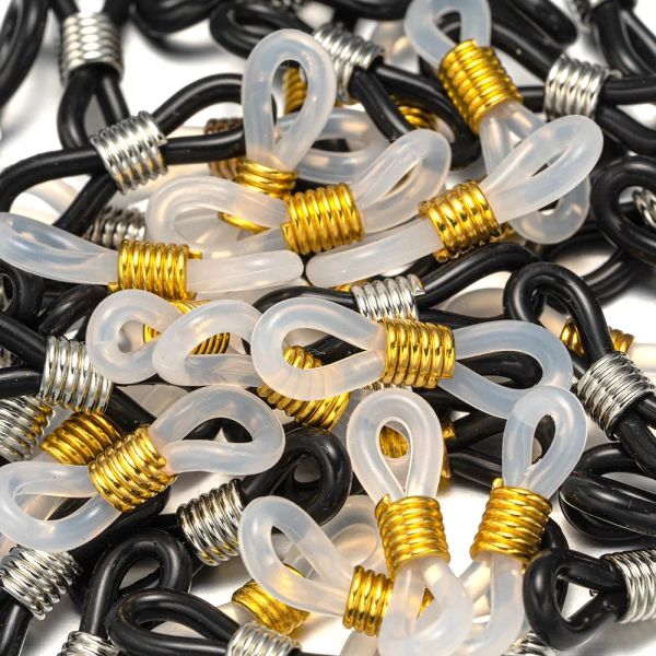 50pcs Connettori a spalle in gomma in gomma Fine per gli occhiali da sole Accesso da sole Porta della catena del ciclo di gioielli.