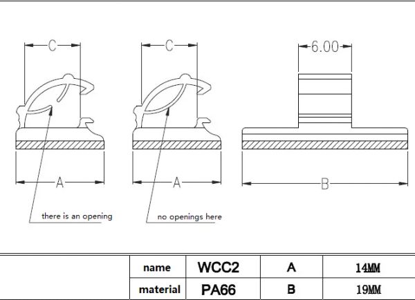 WCC2 Organizzatore del cavo morsetto Auto adesivo Clip clip Fixer Mumo di montaggio Porta della linea Gestione