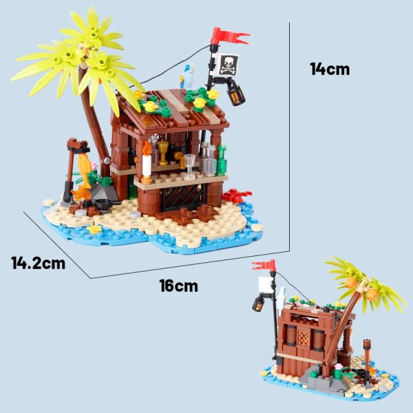 Ortaçağ Vinç Yemek Masası Korsan Bar Yapı Back Fountain Kahraman Mezar Taşı MOC Mini Model Tuğla Toys Çocuk Hediyeleri