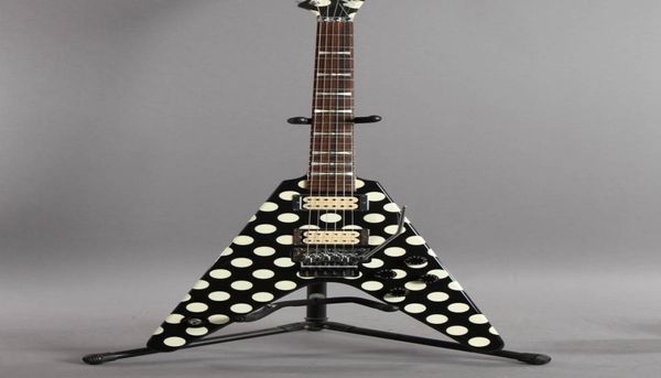 Raro jack randy rhoads pois dot black volante v elettrico mop movino arco intali floyd rose tremolo bridge bloccante da dado whammy1141637