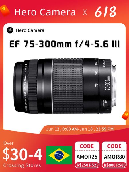 Aksesuarlar EF 75300mm F/45.6 III USM Zoom Lens Canon SLR Kameraları için Uygun 1300D 650D 600D 700D 800D 60D 70D 80D 200D