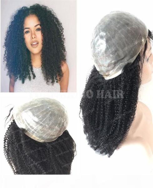 Fashion 8a Geade 1B Schwarz Farbe Jungfrau Brasilianische Haar Kinky Curly Volldünne Haut PU -Perücke 8823958