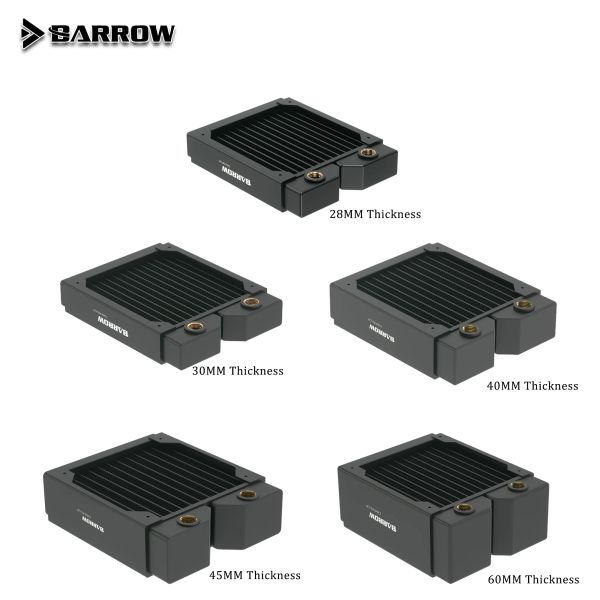 Carriola di raffreddamento 28/30/45 mm di spessore rame da rame da 120 mm di scarico dell'acqua scambiatore di calore liquido G1/4 Uso filettato per ventole da 12 cm