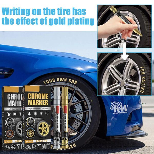 3pcs Flüssigspiegel Marker Set DIY Car Lack Stifte Marker Epoxy Harzfarbe Spiegel Finish Craftwork Pen