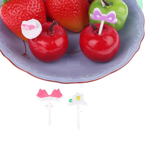 New Kids Fruit Picks Auxuja palitos de dente Mini Creative Fruit Cake Commest Food Forks Lancheira Decoração Bento Acessórios