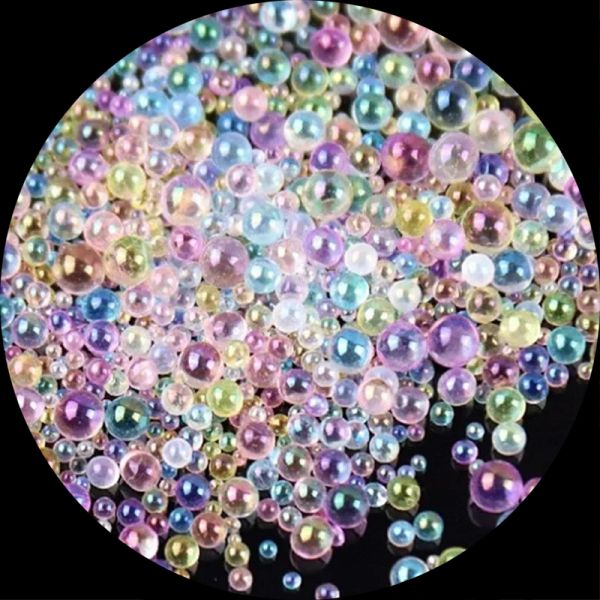 50 g di mix colorato con bolla d'acqua perline perle caviale perline da 1-3 mm Resina UV Riempimento per perle di vetro con caduta d'acqua assortiti Canci