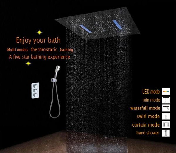Set di doccia da bagno inwall tocca 6 funzioni mixer termostatico 800x800 soffitto a soffitto 4 funzioni funzioni pioggia pioggia girare cur9193028