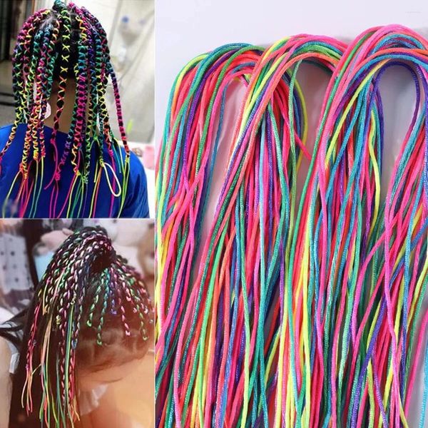 Acessórios para o cabelo 30pcs coloridas garotas tranças fios de corda para o estilo africano de 90cm de rabo de cavalo