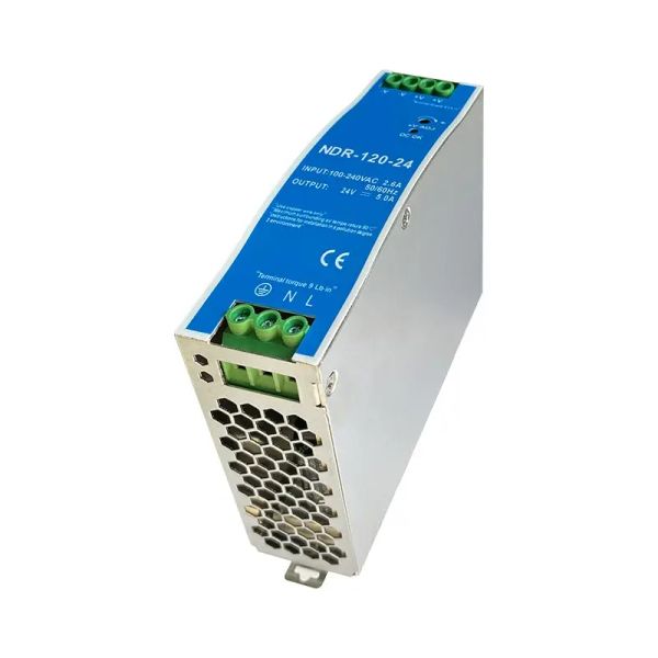 12V 24V 48V NDR120W 100-120VAC/180-240VAC Industrial Din Rail montado em AC para DC Supplência de alimentação de saída única