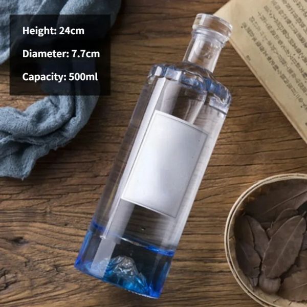 Creative 500ml Bottom Mountain Design Seal Fruit Wine Bottle Whisky Vodka Sake Shochu Decanter Home Bar Hip Flash