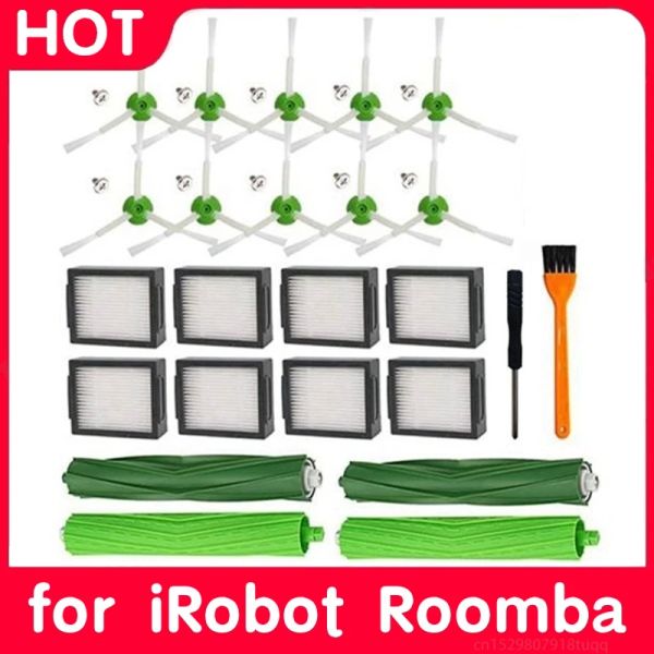 para iRobot Roomba J7 J7+ i7 i7+ i3 i3+ i4 i4+ i6 i6+ i8 i8+ e5/6/7 pincéis laterais principais pincéis de rolos filtros hepa pó de pó limpador