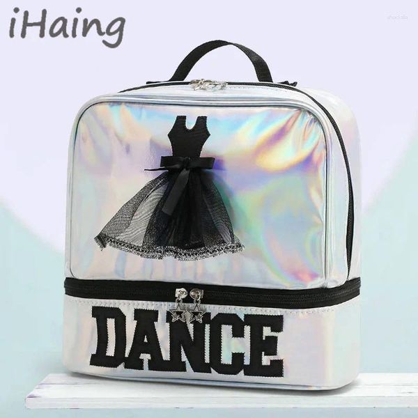 Stage Wear Girls Laser Glitter Ballet Ballet Bance Backpack Kids Kids Toddler Latin Daypack Gymnastics Yoga Tap Jazz Students Schoolba