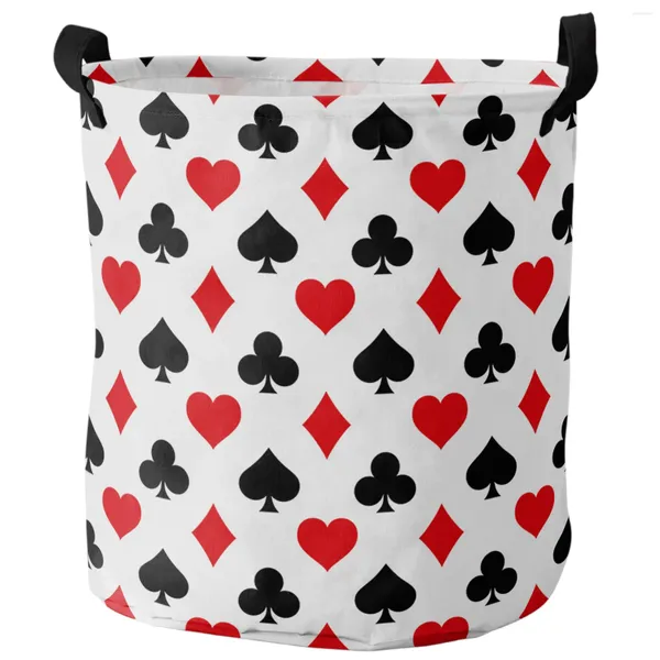 Сумки для стирки квадраты Spades Hearts Pokerable Baske Kork Kide Toy Storage Водонепроницаем