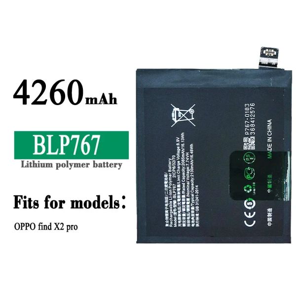 Bateria de substituição BLP767 para oppo Find X2 Pro 4260mAh Telefone celular Baterias de lítio embutidas + ferramenta